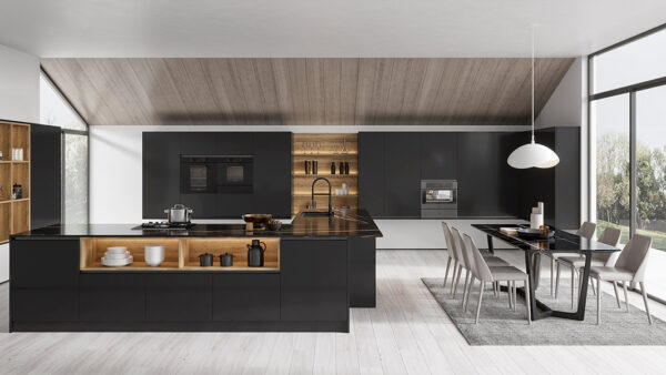 Modern Matte Black Kitchen Cabinets