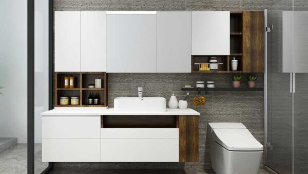 Wall Mounted White Bathroom Vanity