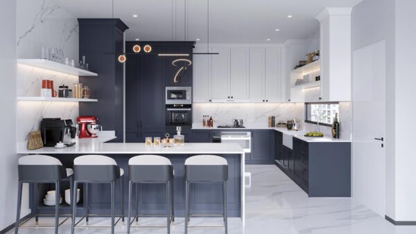 Dark Blue Kitchen Cabinets Shaker Style