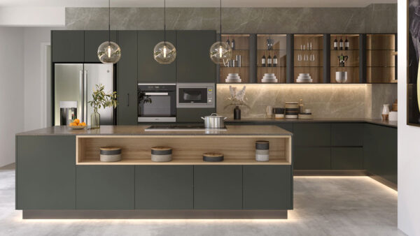 Dark Grey Kitchen Cabinets Minimalist Style