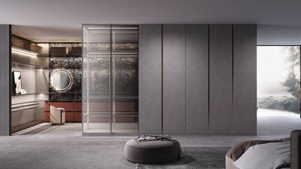 Grey Large Master Bedroom Closet Design
