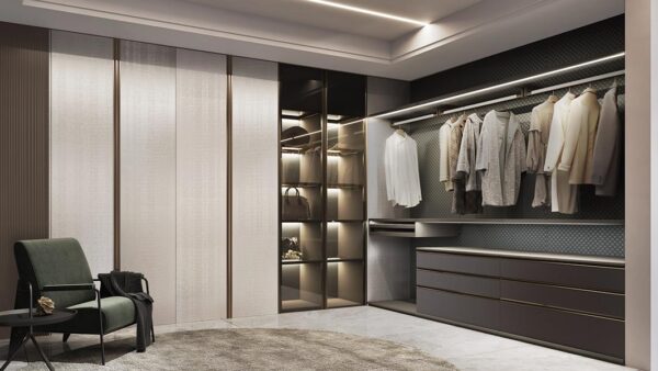 Modern Corner L Shape Wardrobe Design