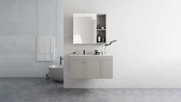 Modern Grey Floating Bathroom Vanity