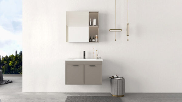 Gray Wall-mounted Bathroom Vanity Units