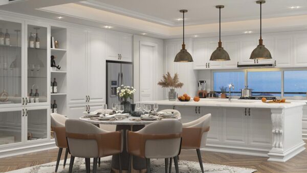 Traditional Farmhouse Kitchen White Shaker Cabinets