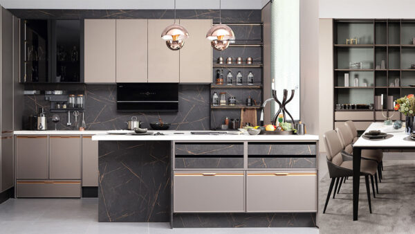 Contemporary Thermofoil Kitchen Cabinet Set