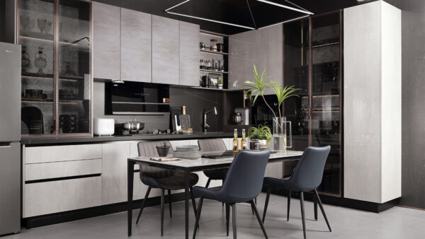 White Glossy UV Lacquer Kitchen Cabinets