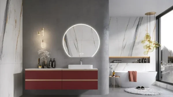 Cilan Series Red Light Luxury Bathroom Cabinet Floating Vanity