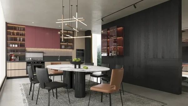 Hull Series Red Modern Minimalist Stylish Kitchen Cabinets