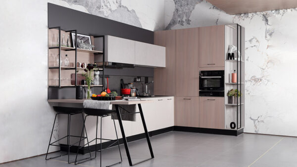 Textured Melamine Finish Kitchen Cabinets