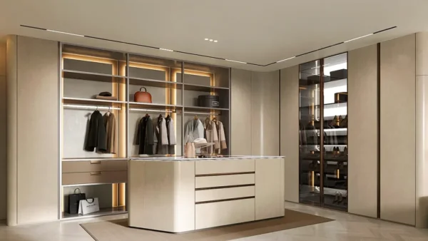 Cloud Series Luxury Modern Bedroom Wardrobe With Island