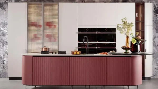 Cilan Series Modern Curved Kitchen Cabinetry with Island