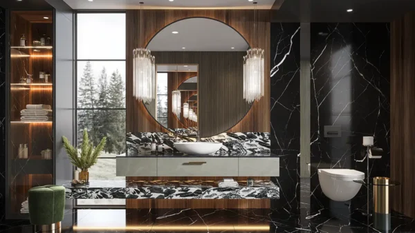 Modern Floating Vanity in Textured Melamine Finish