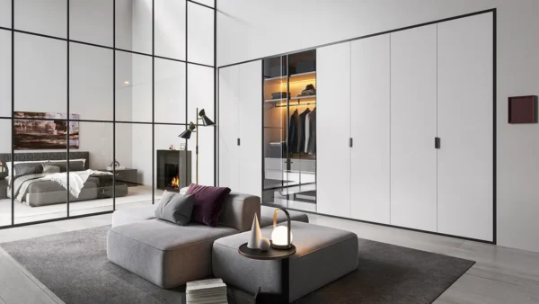 Modern White Minimalist Wardrobe Design
