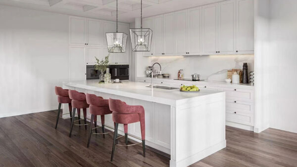 White Shaker Style Frameless Kitchen Cabinets