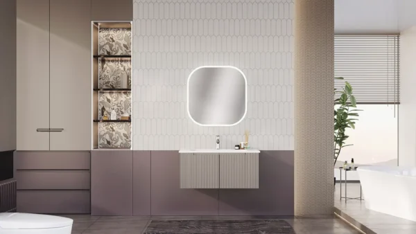 Modern Floating Bathroom Vanity with LED Mirror