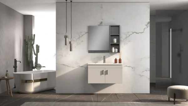 Beige Bathroom Vanity with Sink